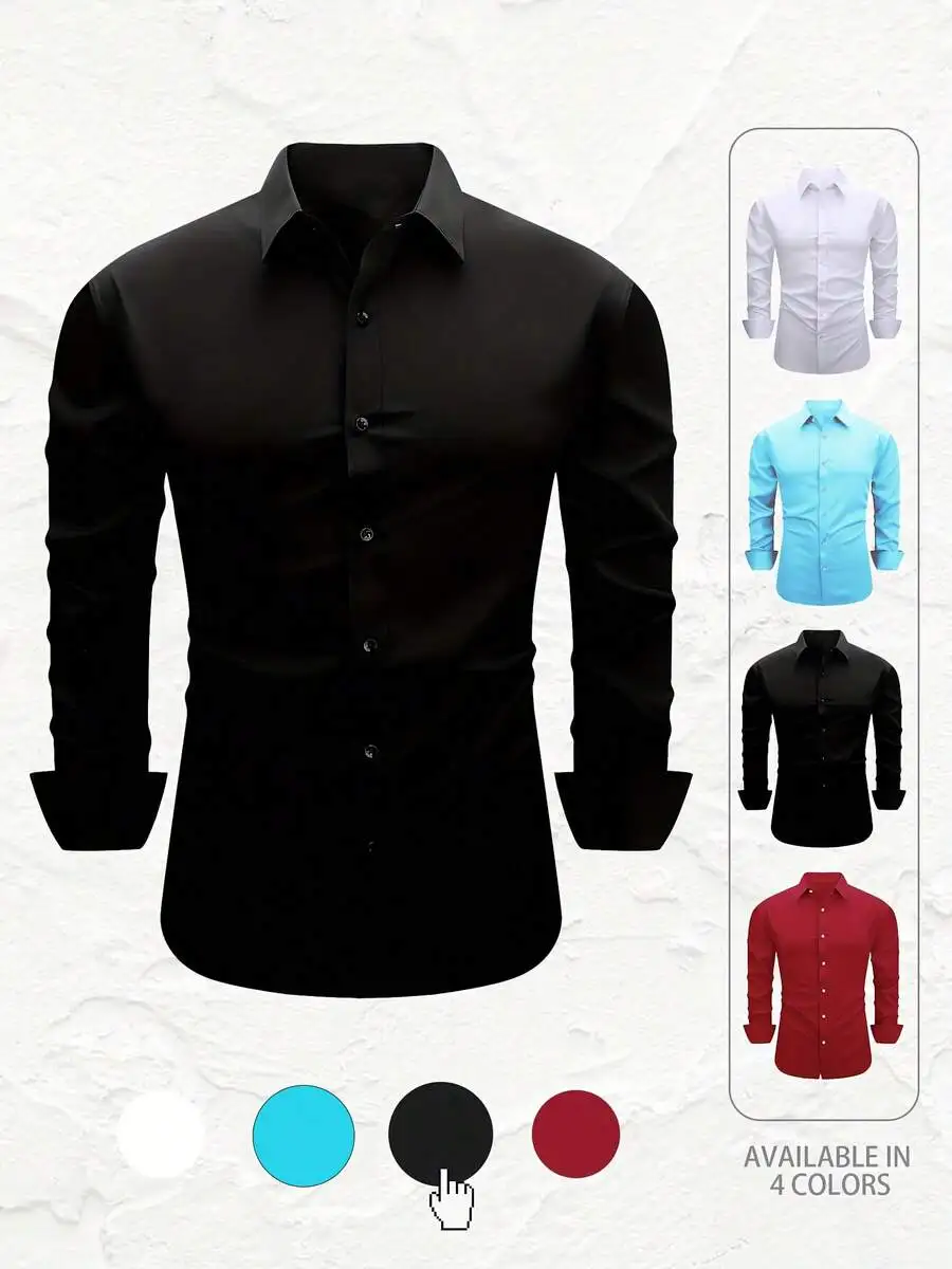 Mens Long Sleeve Button Down Shirt Four Colors Business Casual
Mens Long Sleeve Button Down Shirt Four Colors Business Casual