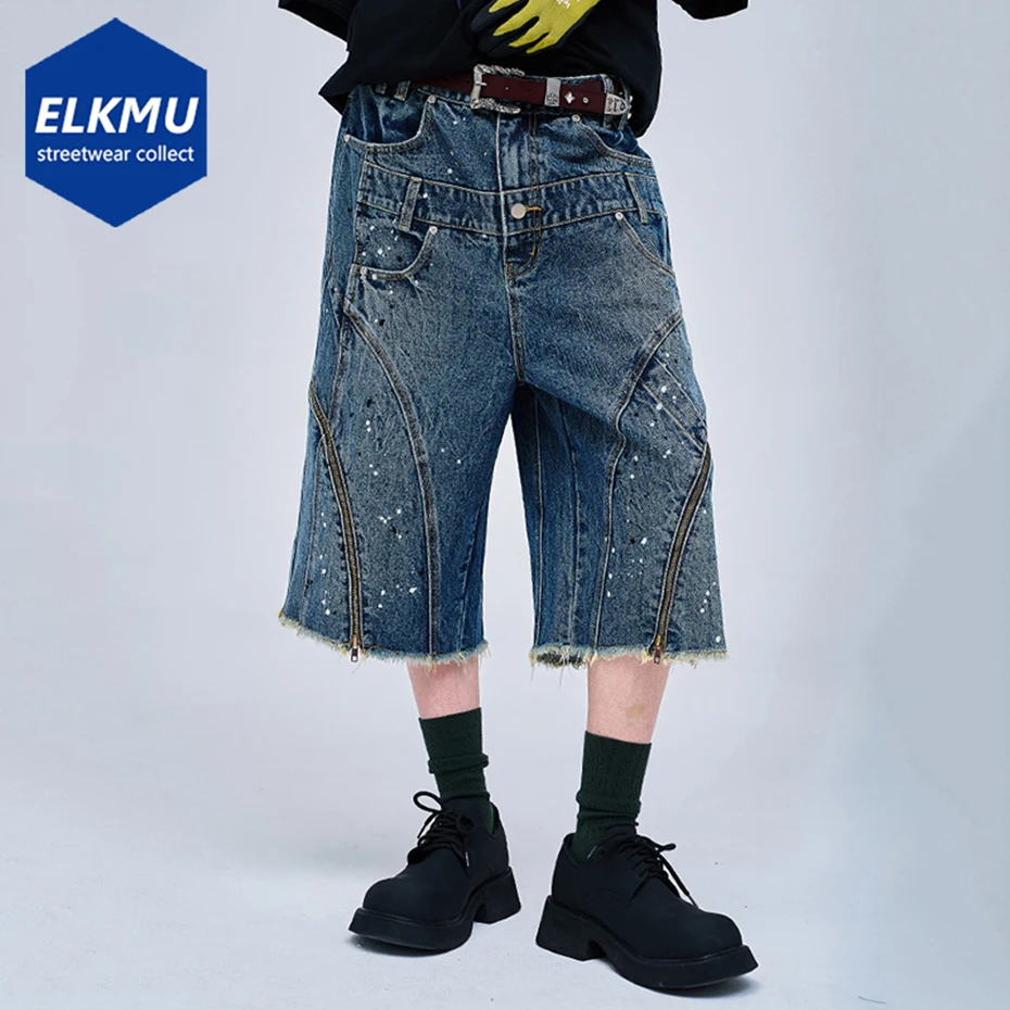 Vintage Punk Denim Shorts Men Blue Baggy Jeans Shorts Zipper Patchwork Streetwear Wide Leg Loose Shorts Y2K Unisex 2024 Summer
Vintage Punk Denim Shorts Men Blue Baggy Jeans Shorts Zipper Patchwork Streetwear Wide Leg Loose Shorts Y2K Unisex 2024 Summer