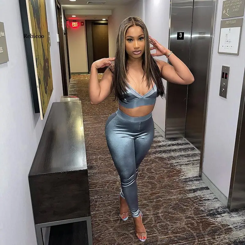 Gray Two Piece Set Women Bikini Tops and High Waist Pencil Pants Matching Summer 2022 Fashion Tracksuits Sexy Streetwear
Gray Two Piece Set Women Bikini Tops and High Waist Pencil Pants Matching Summer 2022 Fashion Tracksuits Sexy Streetwear