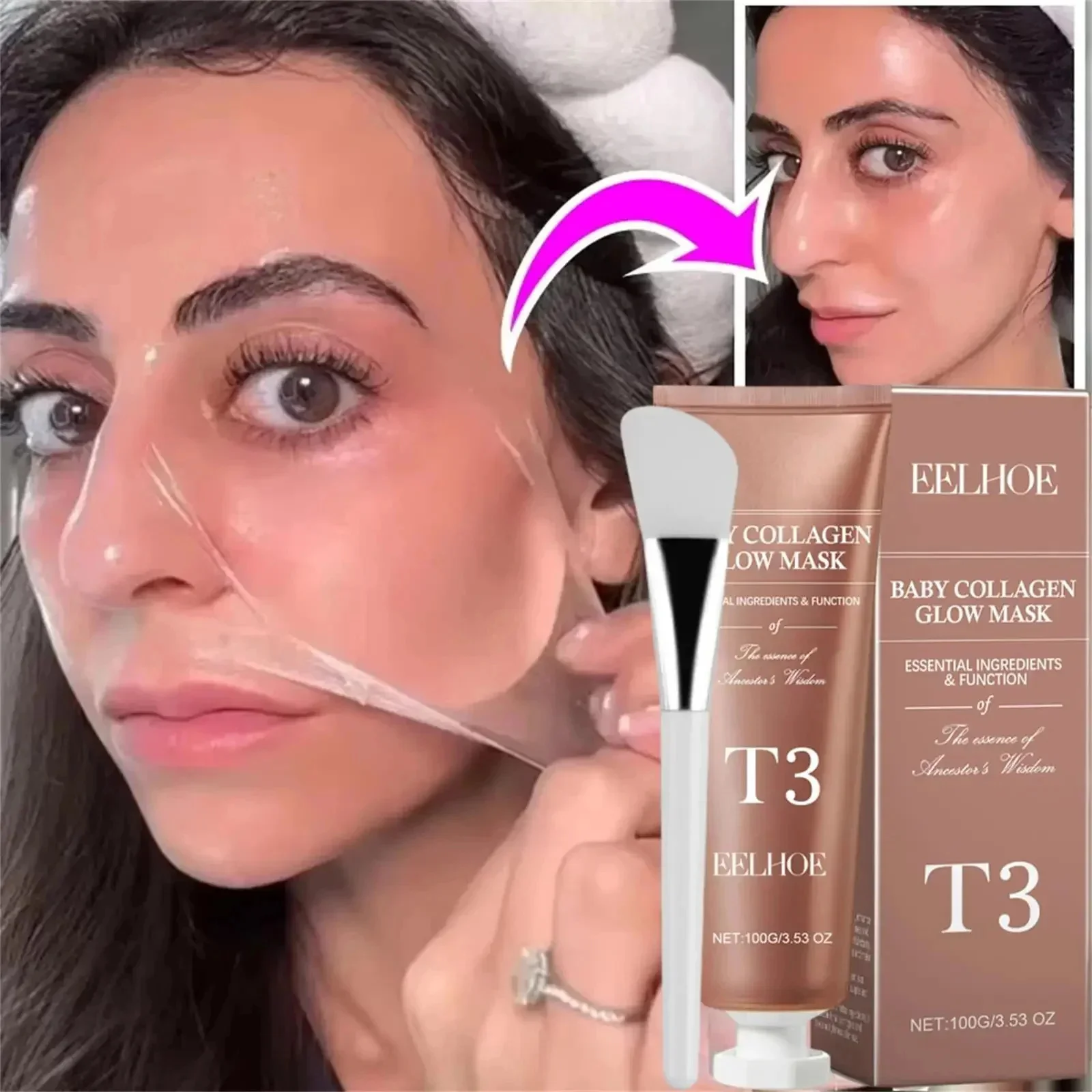 T3 Korean Collagen Wrapping Peel Off Facial Mask Lifting Firming Increase Elasticity Skin Hydration Anti-Wrinkle Brighten Care
T3 Korean Collagen Wrapping Peel Off Facial Mask Lifting Firming Increase Elasticity Skin Hydration Anti-Wrinkle Brighten Care