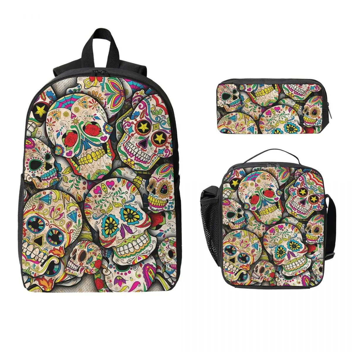 Sugar Skull Collage Backpack Student BookBag School Bag Laptop Shoulder Bags 3ps Insulated Lunch Bag Pencil Case
Sugar Skull Collage Backpack Student BookBag School Bag Laptop Shoulder Bags 3ps Insulated Lunch Bag Pencil Case