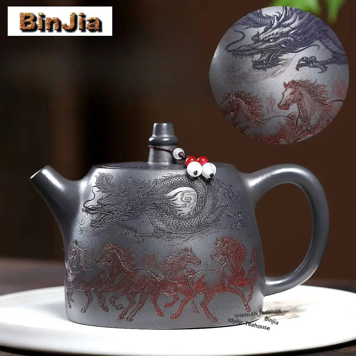 470ml Exquisite Yixing Purple Clay Teapots Handmade Han Duo Pot Raw Ore Azure Mud Tea Soaking Kettle Zisha Tea Set Gift Craft
470ml Exquisite Yixing Purple Clay Teapots Handmade Han Duo Pot Raw Ore Azure Mud Tea Soaking Kettle Zisha Tea Set Gift Craft