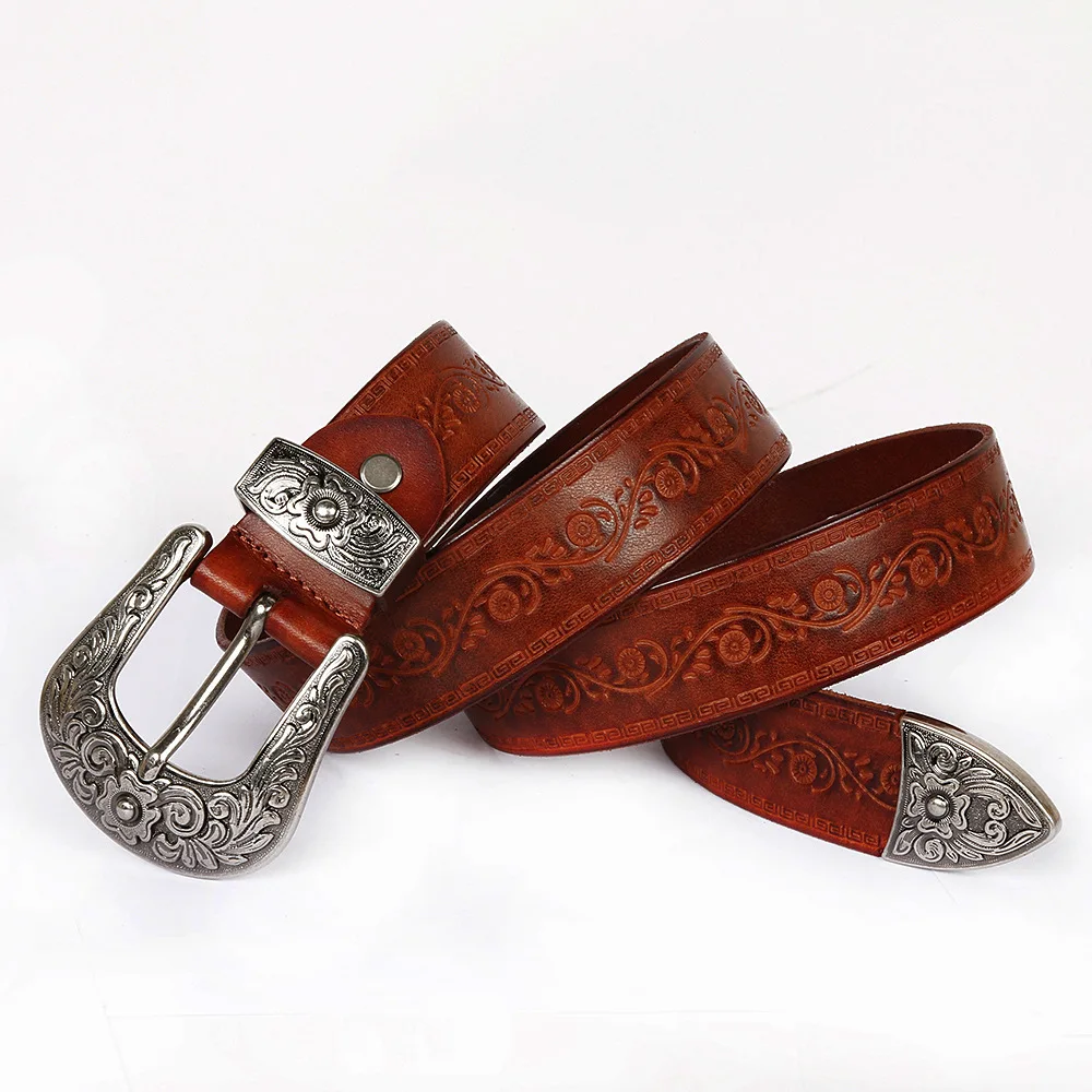 Vintage Style Women Engrave Metal Buckle Belt Genuine Leather Waist Belts
Vintage Style Women Engrave Metal Buckle Belt Genuine Leather Waist Belts