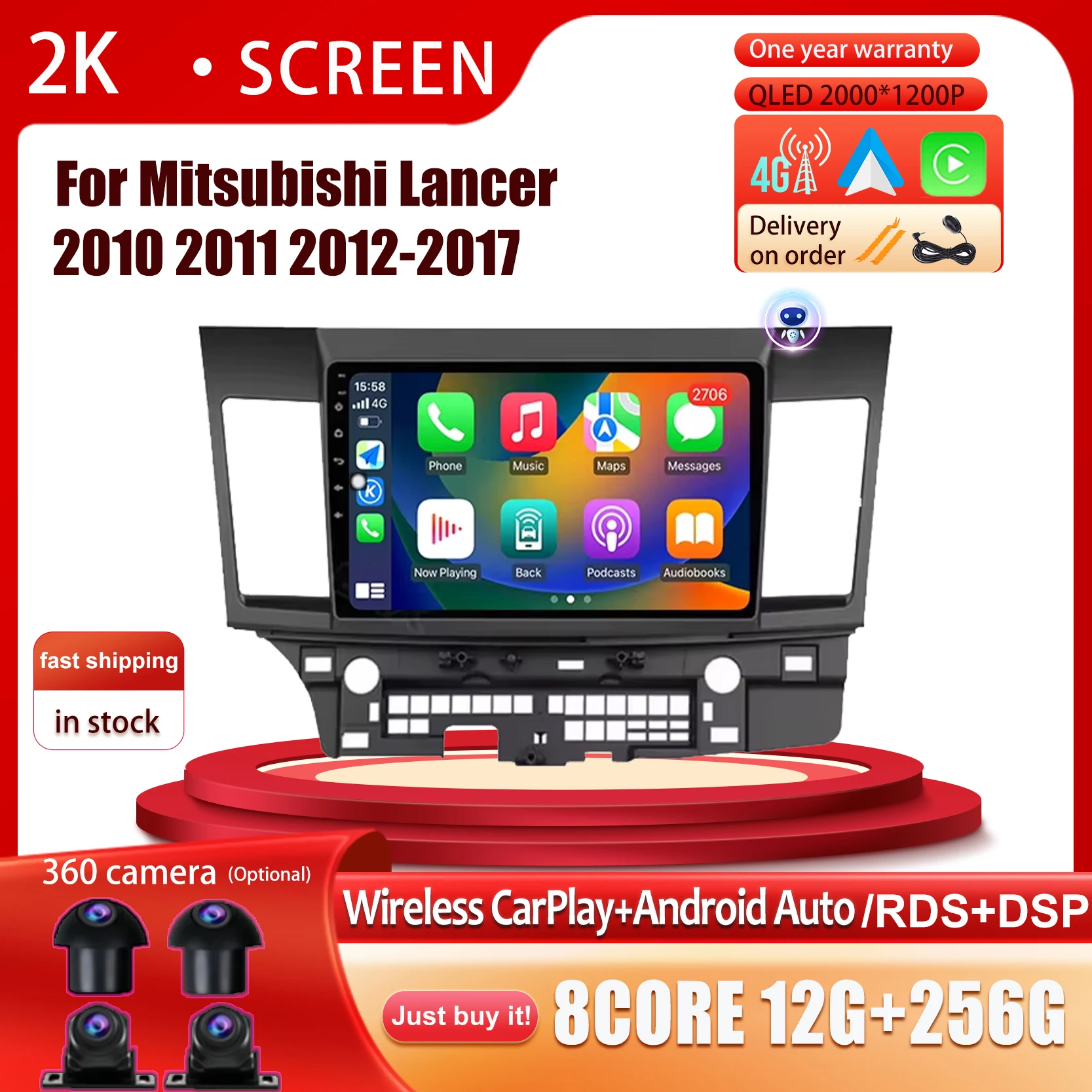 Car Radio For Mitsubishi Lancer 2010 2011 2012-2017 Android 14 Wireless Carplay Multimedia Stereo Player WiFi GPS Navigation
Car Radio For Mitsubishi Lancer 2010 2011 2012-2017 Android 14 Wireless Carplay Multimedia Stereo Player WiFi GPS Navigation