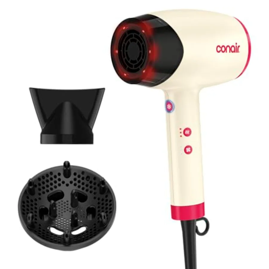 Infiniti PRO LED Infrared Hair Dryer with Dual Ion Ceramic Technology, Anti-Frizz Ionic Blow Dryer, 3 Heat 3 Speed Settings, Pr
Infiniti PRO LED Infrared Hair Dryer with Dual Ion Ceramic Technology, Anti-Frizz Ionic Blow Dryer, 3 Heat 3 Speed Settings, Pr