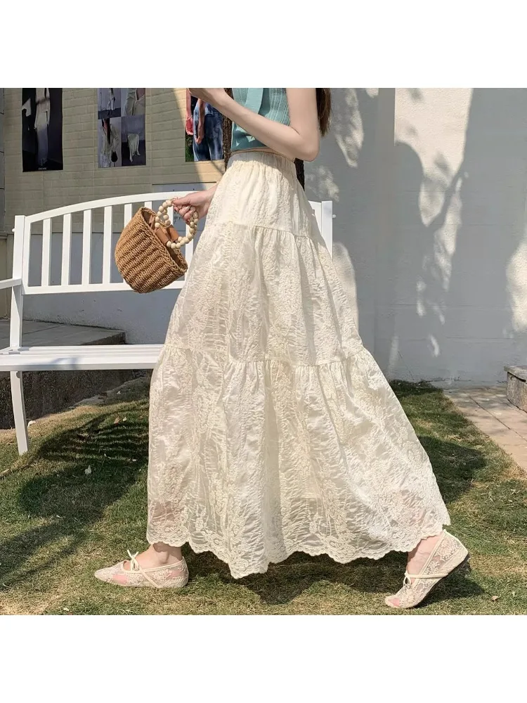Heavy Embroidery Half-length Skirt Women's Spring Summer plus Size High Waist Slimming Long A-line Gown Casual Style
Heavy Embroidery Half-length Skirt Women's Spring Summer plus Size High Waist Slimming Long A-line Gown Casual Style