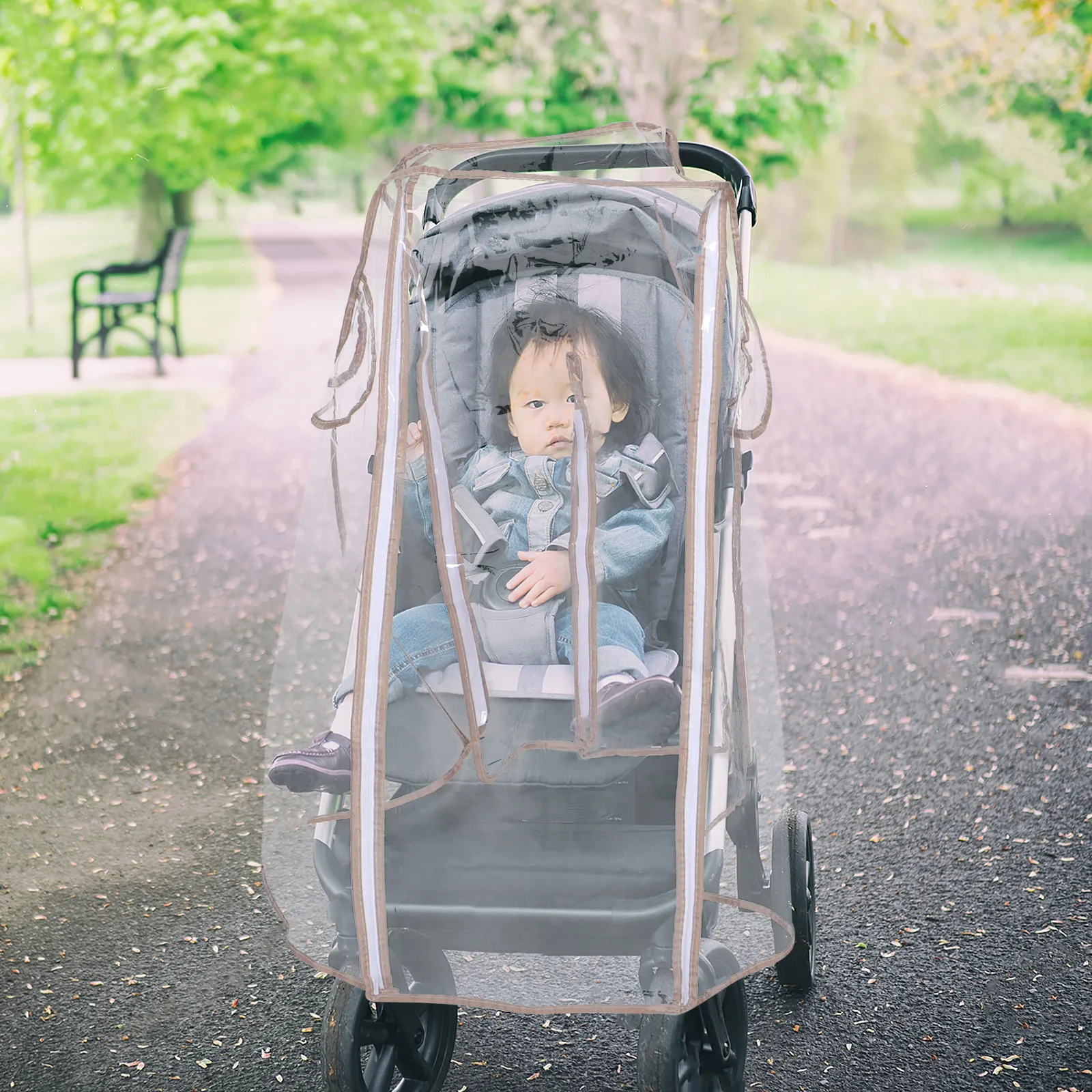 Stroller Rain Cover Transparent Windproof Waterproof Protective Shield Full Coverage Double Zipper Easy Installation
Stroller Rain Cover Transparent Windproof Waterproof Protective Shield Full Coverage Double Zipper Easy Installation