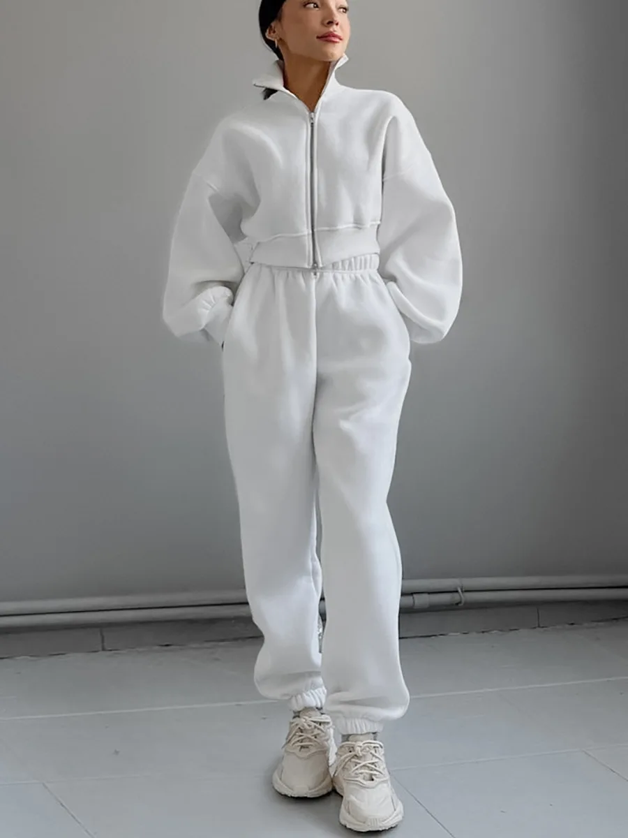 2024 Fall fashion all-in-one long sleeve plus fleece hoodie elastic pants suit simple style sports suit
2024 Fall fashion all-in-one long sleeve plus fleece hoodie elastic pants suit simple style sports suit