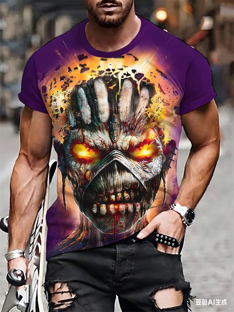 3D Skull Printed Men's T-shirt Casual Oversized Crew Neck Short-Sleeved Streetwear Tops Dazzling Cool Daily Breathable Pullovers
3D Skull Printed Men's T-shirt Casual Oversized Crew Neck Short-Sleeved Streetwear Tops Dazzling Cool Daily Breathable Pullovers