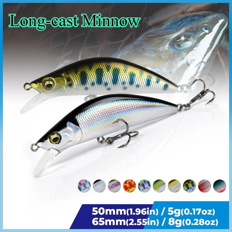 Long-Range Sinking Minnow Lures 50mm 5g / 65mm 8g Artificial Lures for Mandarin Fish and Croaker Fishing Tackle
Long-Range Sinking Minnow Lures 50mm 5g / 65mm 8g Artificial Lures for Mandarin Fish and Croaker Fishing Tackle