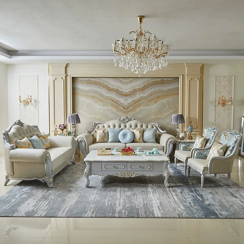 French leather sofa solid wood double-sided carved European leather American light luxury leather living room
French leather sofa solid wood double-sided carved European leather American light luxury leather living room