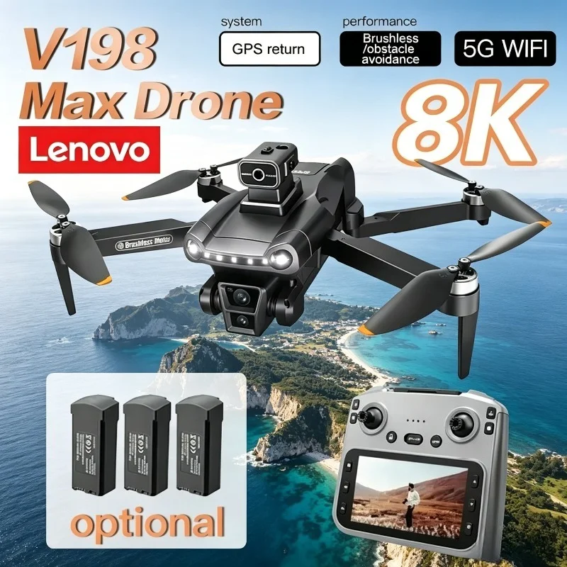 Lenovo V198MAX Drone 8K Professional FPV Foldable Quadcopter Brushless Laser Obstacle Avoidance Optical Flow RC Drone
Lenovo V198MAX Drone 8K Professional FPV Foldable Quadcopter Brushless Laser Obstacle Avoidance Optical Flow RC Drone