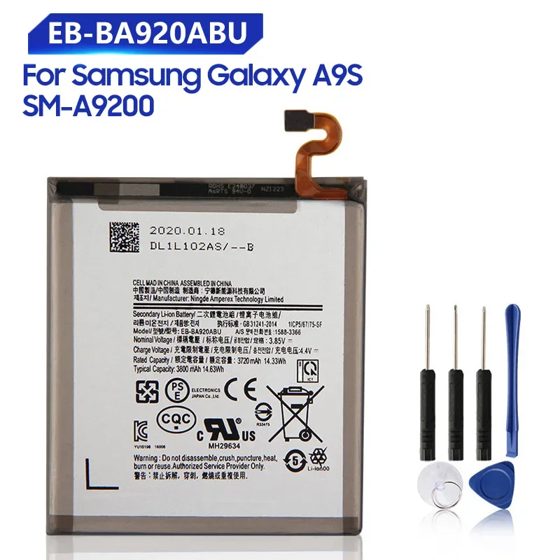 Replacement Battery EB-BA920ABU For Samsung Galaxy A9s SM-A9200 A9200 2018 version A9 A920F 3800mAh
Replacement Battery EB-BA920ABU For Samsung Galaxy A9s SM-A9200 A9200 2018 version A9 A920F 3800mAh