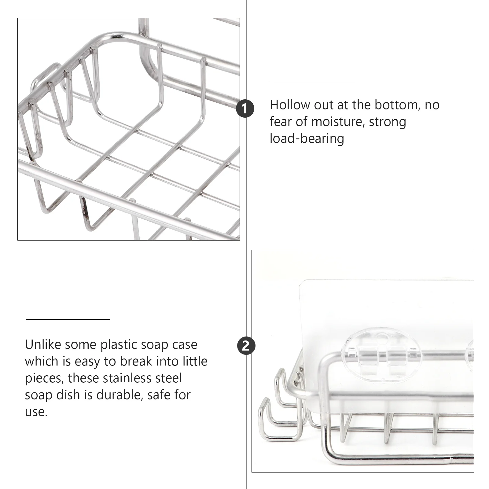 Stainless Steel Wall Mounted Soap Shelf Punch Free Holder with 4 Hooks Bathroom Soap Dish Draining Storage Organizer 
Stainless Steel Wall Mounted Soap Shelf Punch Free Holder with 4 Hooks Bathroom Soap Dish Draining Storage Organizer