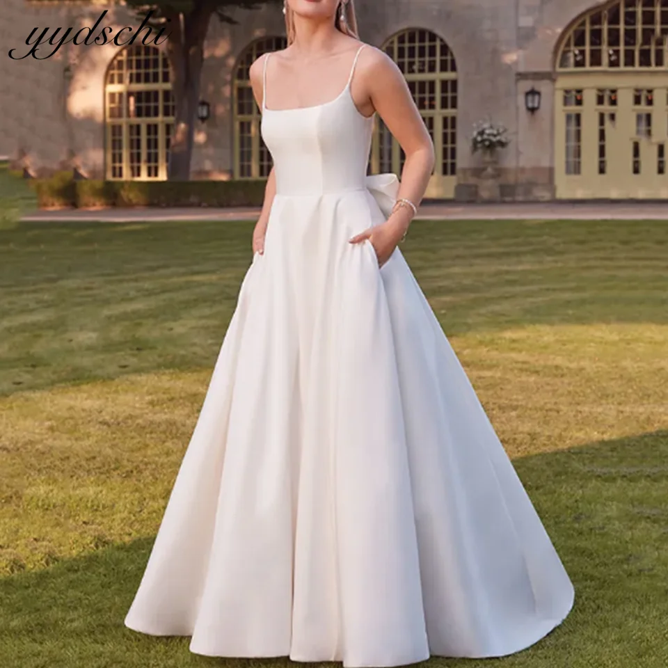 2023 High Quality Bridal Chapel train stretch satin dress Sleeveless white dress for civil wedding modest satin wedding dress
2023 High Quality Bridal Chapel train stretch satin dress Sleeveless white dress for civil wedding modest satin wedding dress