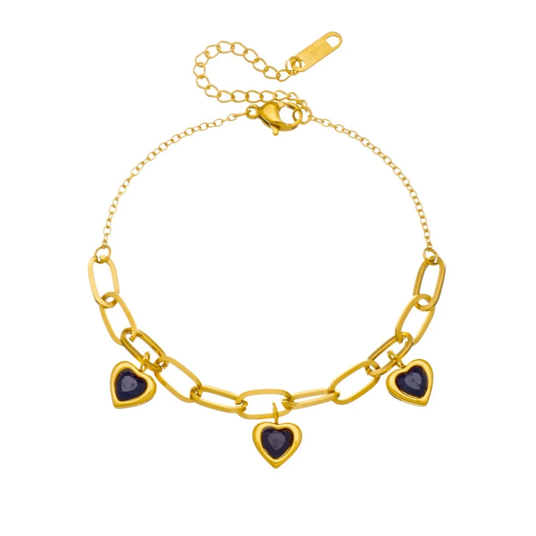 Romantic Love Heart Charm Bracelet Female Gold Color Stainless Steel Paperclip Chain Link Bracelet for Woman Fashion Jewelry
Romantic Love Heart Charm Bracelet Female Gold Color Stainless Steel Paperclip Chain Link Bracelet for Woman Fashion Jewelry