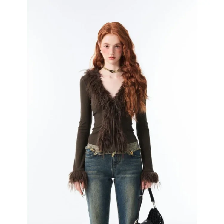 Elegant Vintage V-neck Lace Up Furry Plush Cardigan Women Crop Top Long Sleeve Sweaters Sexy Slim Fit Bottoming Tops E6663
Elegant Vintage V-neck Lace Up Furry Plush Cardigan Women Crop Top Long Sleeve Sweaters Sexy Slim Fit Bottoming Tops E6663