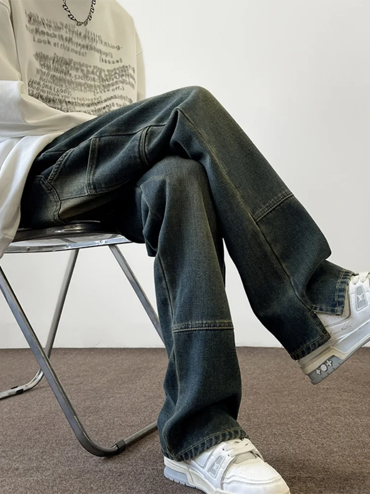 American Style Loose Straight Leg Jeans Men's Retro High Street Vibe Jeans Fall New Style Wide Leg Long Pants Youth Trend
American Style Loose Straight Leg Jeans Men's Retro High Street Vibe Jeans Fall New Style Wide Leg Long Pants Youth Trend