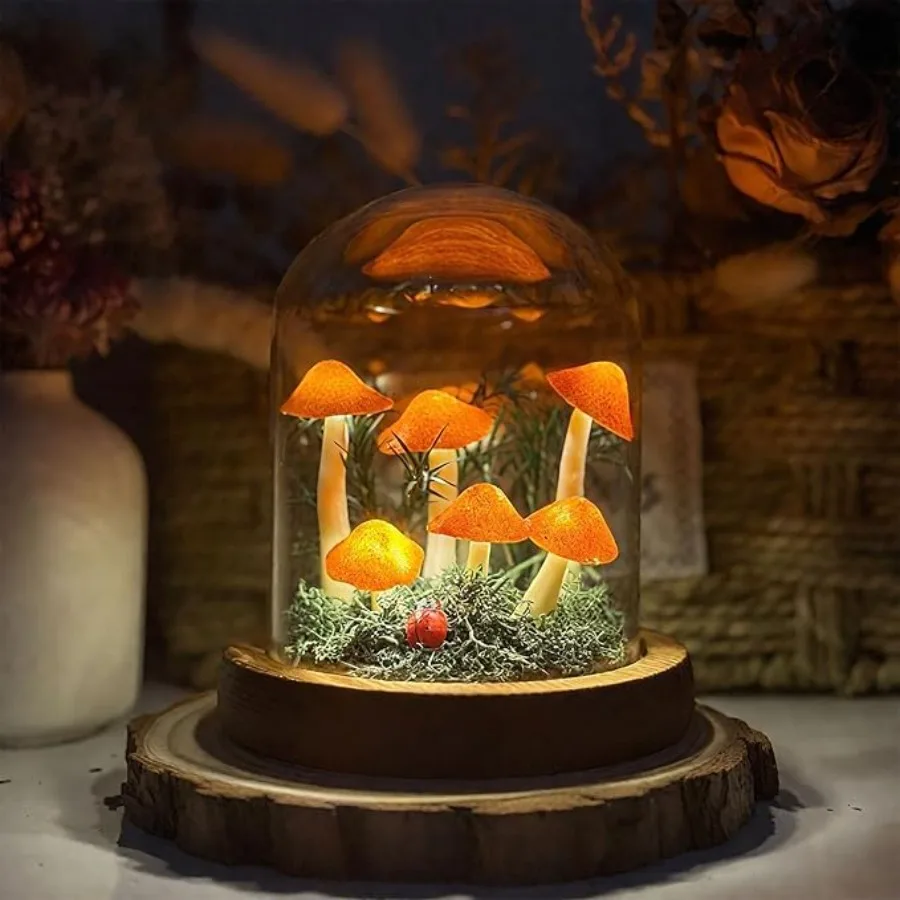 Mushroom Lamp, Decor LED Light in Glass Dome with Base for Home Bedroom Decor Birthday with Birthday Valentines Anniversaries G
Mushroom Lamp, Decor LED Light in Glass Dome with Base for Home Bedroom Decor Birthday with Birthday Valentines Anniversaries G
