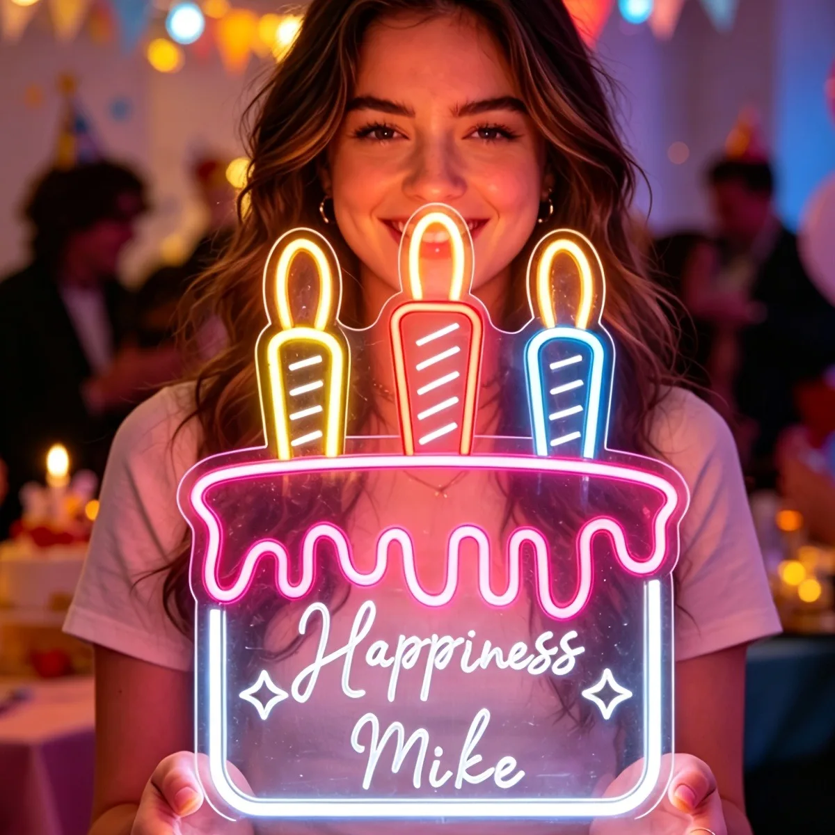 Custom Name Birthday Cake Neon Sign, USB Powered Personalized Neon Light for Bedroom, Birthday Party Decoration & Birthday Gift
Custom Name Birthday Cake Neon Sign, USB Powered Personalized Neon Light for Bedroom, Birthday Party Decoration & Birthday Gift