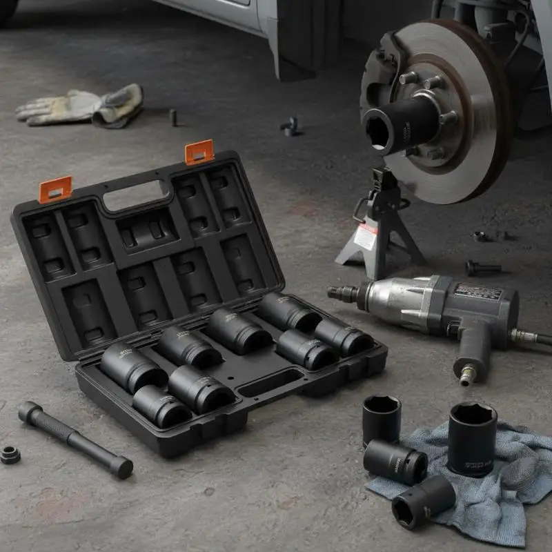 1-Inch Drive Deep Impact Sockets 8-Piece Metric 27-41mm For Vehicle Maintenance Mechanical Engineering Construction Sites 6-Point Cr-Mo Alloy Steel High-Visibility Size Markings Heavy-Duty Design Storage Case Included
1-Inch Drive Deep Impact Sockets 8-Piece Metric 27-41mm For Vehicle Maintenance Mechanical Engineering Construction Sites 6-Point Cr-Mo Alloy Steel High-Visibility Size Markings Heavy-Duty Design Storage Case Included