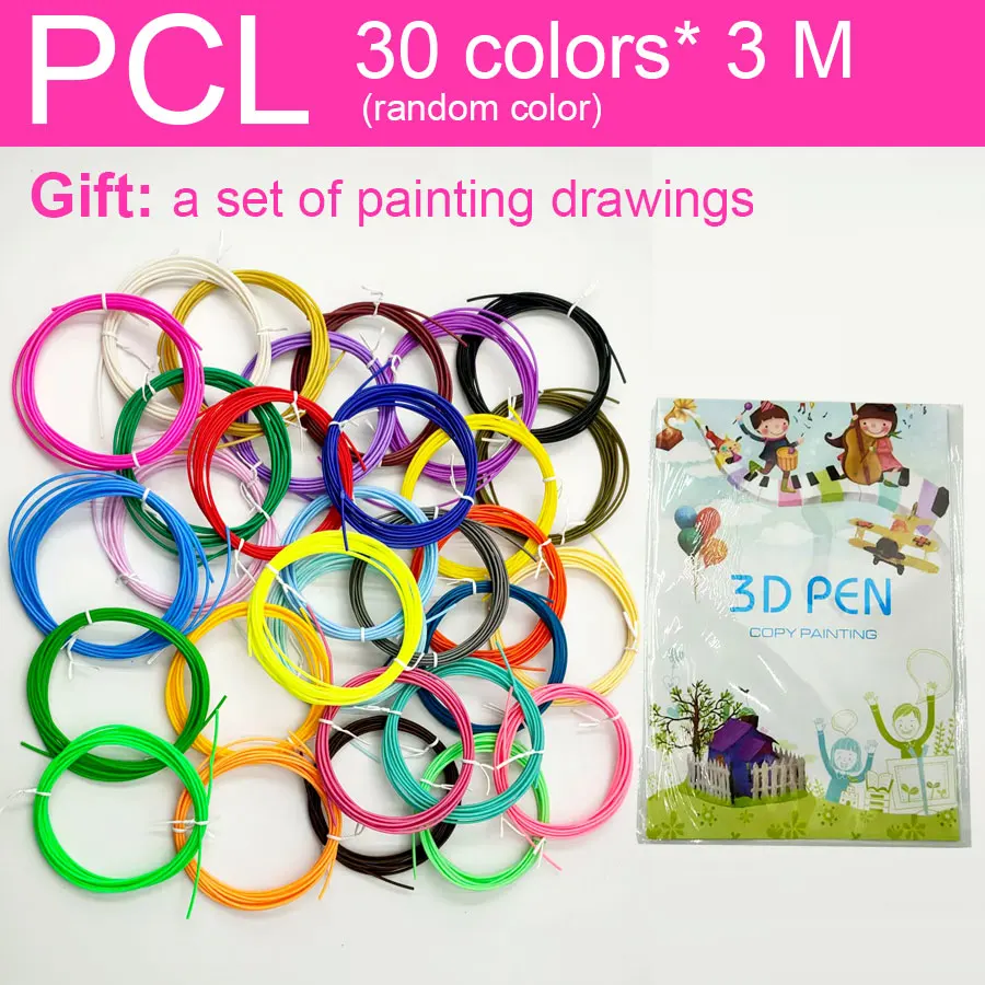 3D Pen Filament diameter 1.75mm PCL Long line 30 Bright Non-Repeat Colors 150m/90m Total Length,with 40 Pages of Copy Paintings
3D Pen Filament diameter 1.75mm PCL Long line 30 Bright Non-Repeat Colors 150m/90m Total Length,with 40 Pages of Copy Paintings