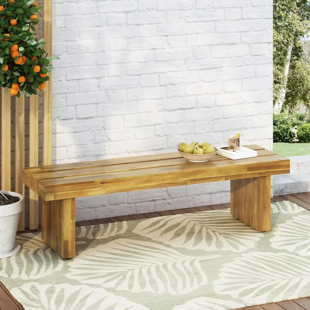 Rustic Outdoor Bench for Garden and Patio, Handcrafted Acacia Wood, Slat Top Design, Natural Finish
Rustic Outdoor Bench for Garden and Patio, Handcrafted Acacia Wood, Slat Top Design, Natural Finish
