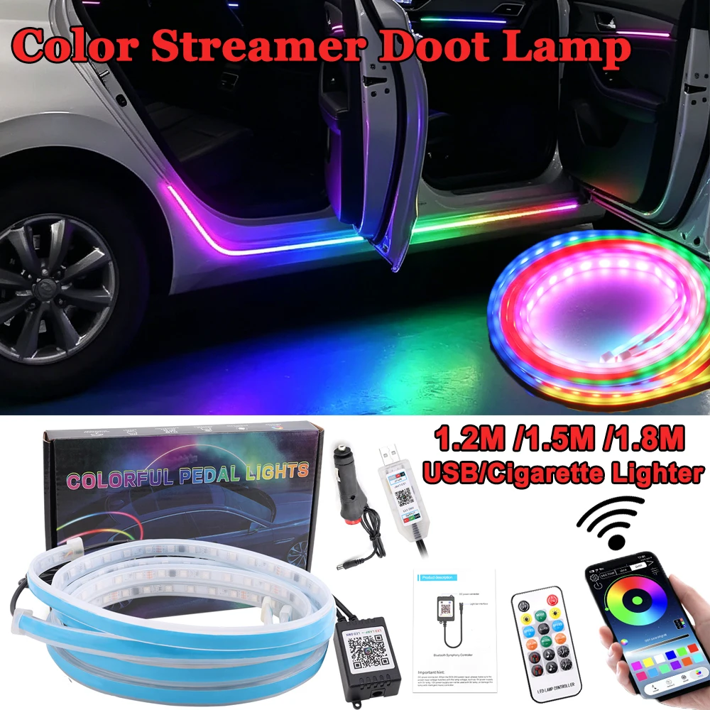New Universal Car Colorful Door Streamer Lamp RGB Welcome Lamp APP Remote Control Anti Collision Auto Interior Decoration Lights
New Universal Car Colorful Door Streamer Lamp RGB Welcome Lamp APP Remote Control Anti Collision Auto Interior Decoration Lights