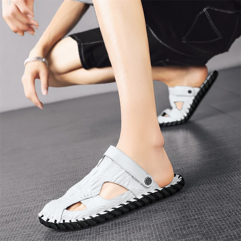 Outdoor Anti Slip and Wear-resistant Leather Sandal New Men Comfortable Dual-purpose Slipper Summer Man Trending Leather Sandals
Outdoor Anti Slip and Wear-resistant Leather Sandal New Men Comfortable Dual-purpose Slipper Summer Man Trending Leather Sandals
