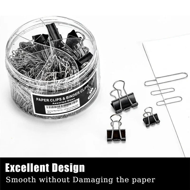 Премиальный набор из 340 шт. различных размеров для бумаг и зажимов для переплета — идеально подходит для школьного или офисного использования
Премиальный набор из 340 шт. различных размеров для бумаг и зажимов для переплета — идеально подходит для школьного или офисного использования