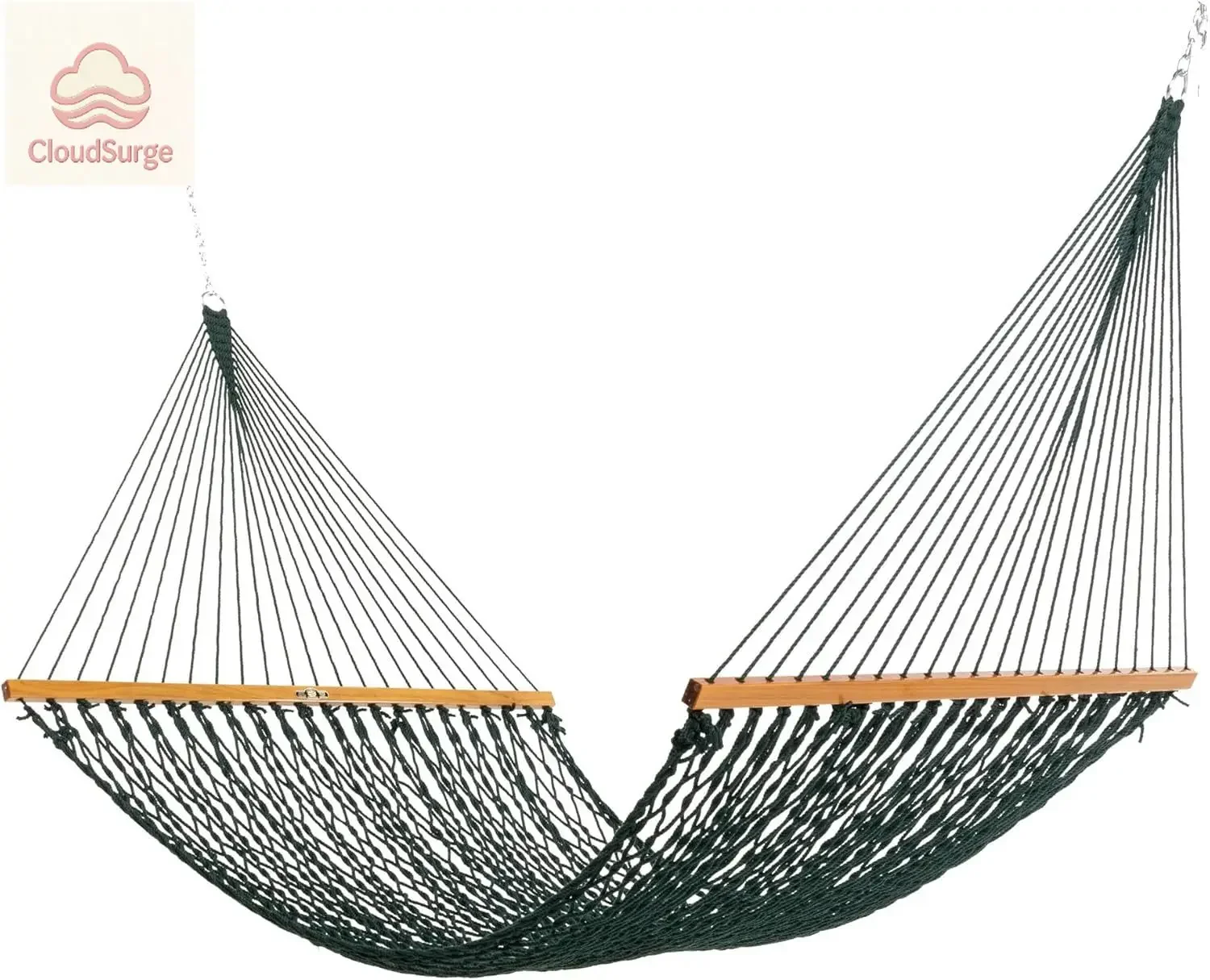 Large Green DuraCord Rope Hammock – 13 ft. x 55 in., 2-Person, 450 lb Capacity, Oak Spreader Bar, Zinc-Plated Hardware, Handcraf
Large Green DuraCord Rope Hammock – 13 ft. x 55 in., 2-Person, 450 lb Capacity, Oak Spreader Bar, Zinc-Plated Hardware, Handcraf