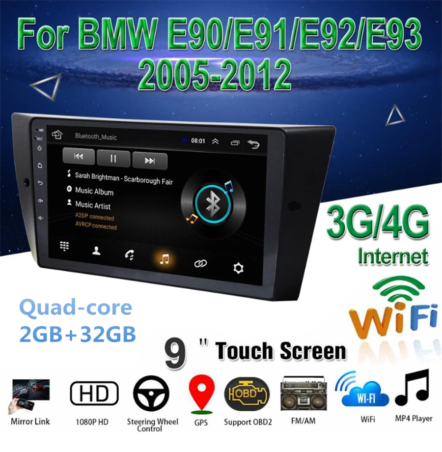 9'' Car Stereo Radio 2+32GB GPS WIFI BT DAB Mirror Link OBD For BMW E90 E91 E92 E93 With Canbus
9'' Car Stereo Radio 2+32GB GPS WIFI BT DAB Mirror Link OBD For BMW E90 E91 E92 E93 With Canbus