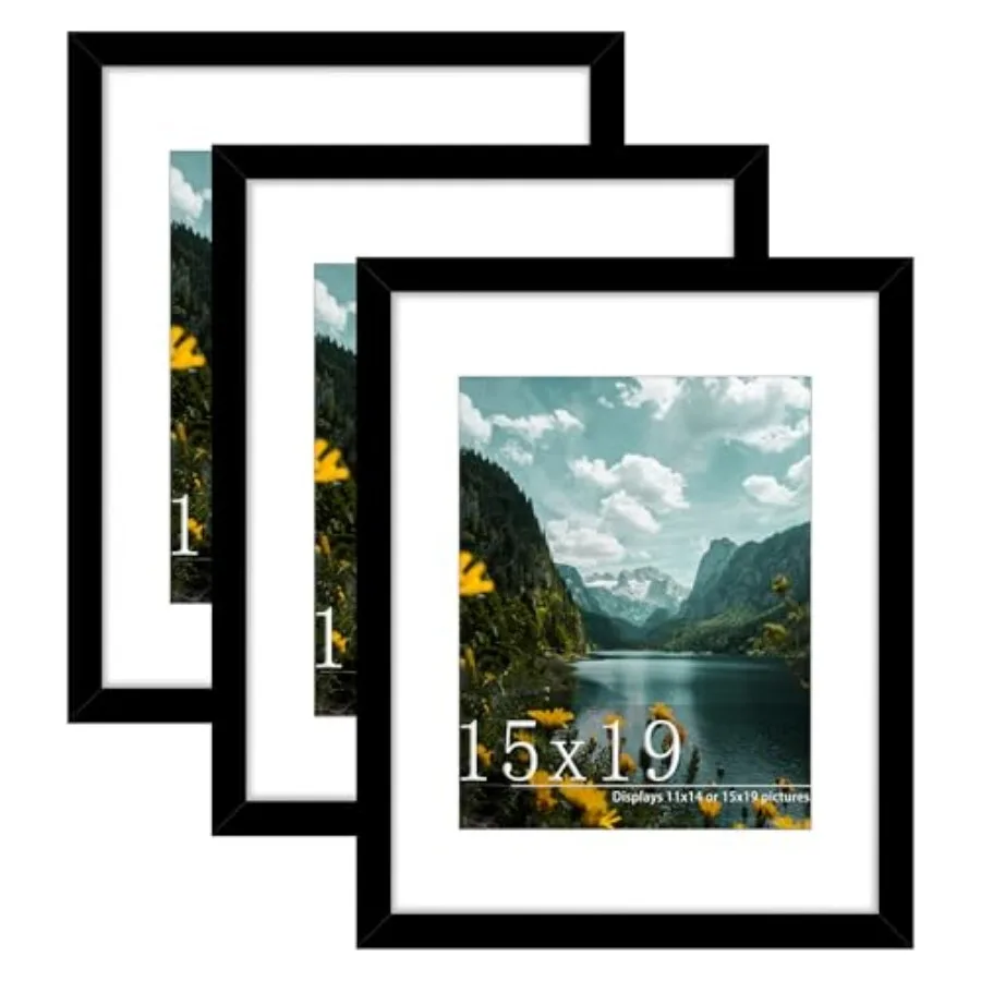 15x19 Picture Frame 3 Pack, Poster Frame, Display Poster 11 x 14 with Mat or 15 x 19 without Mat for Horizontal or Vertical Wal
15x19 Picture Frame 3 Pack, Poster Frame, Display Poster 11 x 14 with Mat or 15 x 19 without Mat for Horizontal or Vertical Wal