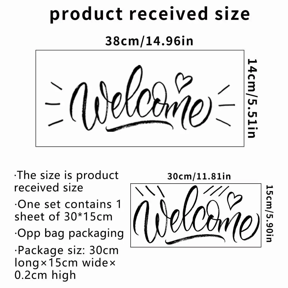 Removable Vinyl Letters Sticker for Entryway Decor Welcome Front Door Decal with Transfer Belt Matte Effect and Easy Peel off
Removable Vinyl Letters Sticker for Entryway Decor Welcome Front Door Decal with Transfer Belt Matte Effect and Easy Peel off