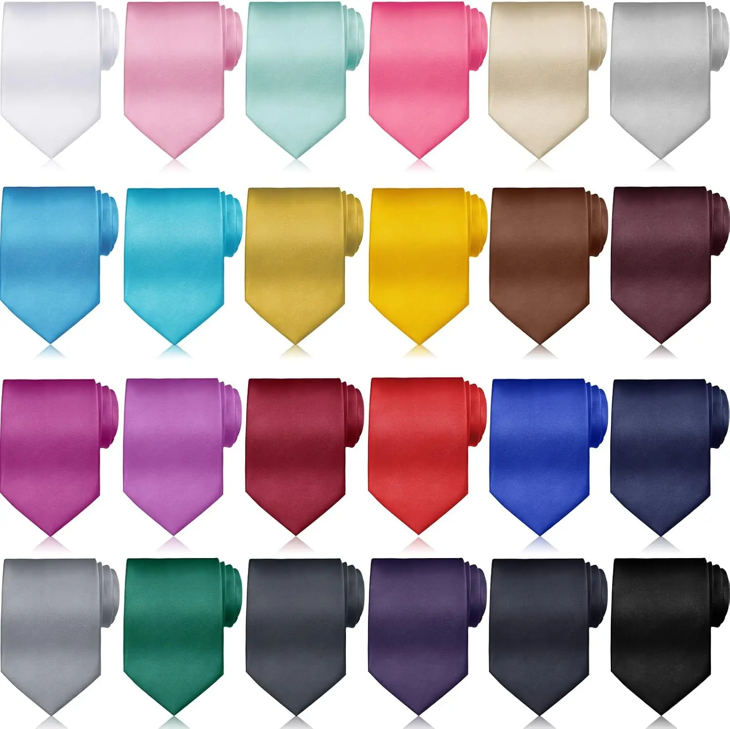 12/24 Pcs Men's Solid Satin Tie Set, 57 Inch, Perfect for Wedding & Business
12/24 Pcs Men's Solid Satin Tie Set, 57 Inch, Perfect for Wedding & Business