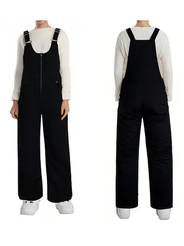 Women s Insulated Ski Bib Overalls with Adjustable Straps and Zippered Pockets for Snowboarding and Winter Sports