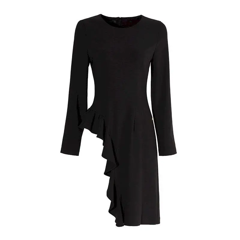 Ruffled Black Top for Women Fashion Casual O-neck T-shirt Spring Summer Trendy Tshirt 2026 New in Simple Commute Womens Clothing
Ruffled Black Top for Women Fashion Casual O-neck T-shirt Spring Summer Trendy Tshirt 2026 New in Simple Commute Womens Clothing