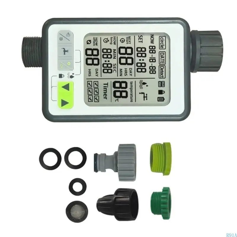 R91A ЖК -спринклер таймер наружный ирригационный сад датчики дождя дождь автоматические отключения 
R91A ЖК -спринклер таймер наружный ирригационный сад датчики дождя дождь автоматические отключения
