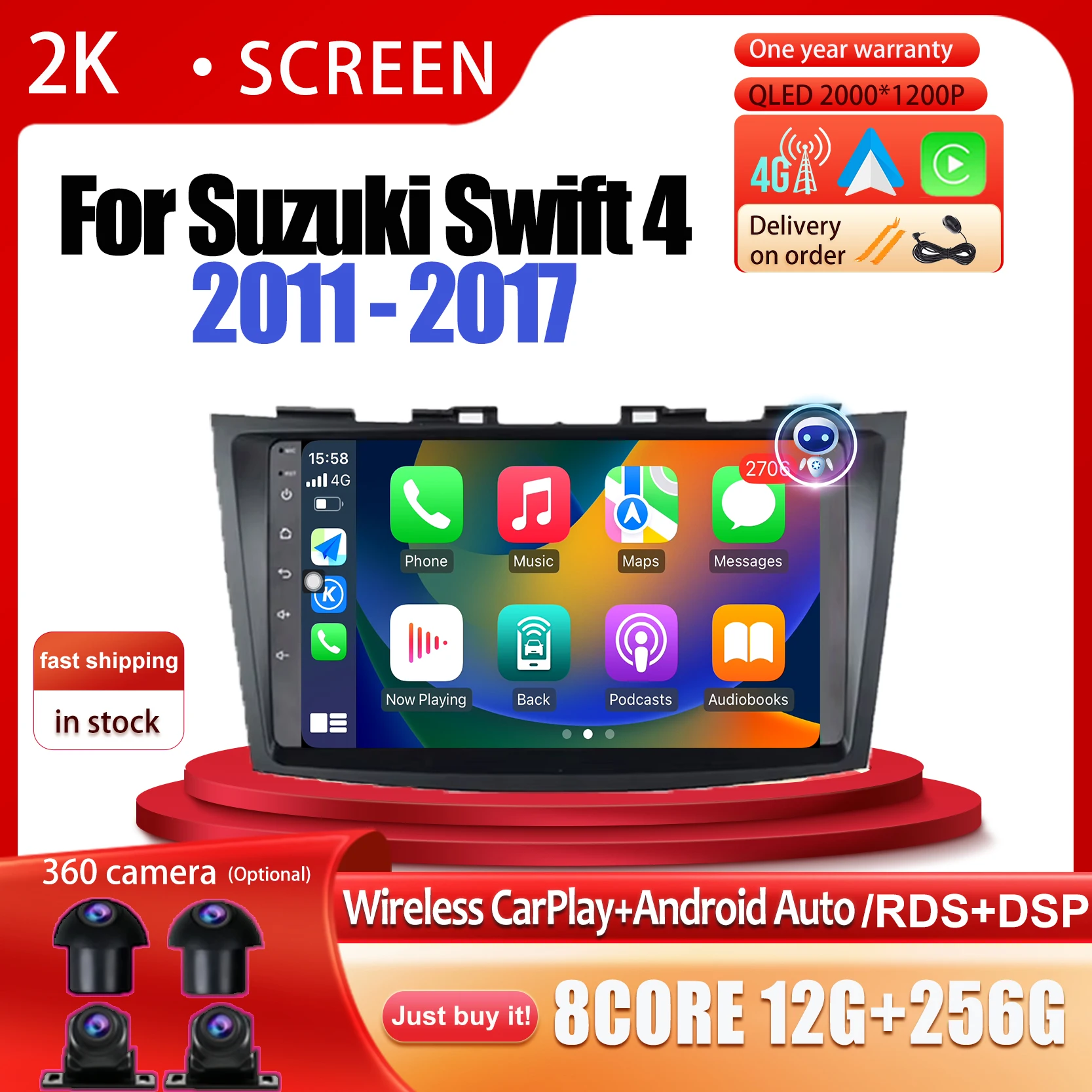 Carplay 4G LTE DSP Android 14 Car Auto Radio For Suzuki Swift 4 2011 2012-2017 Stereo Multimedia Video Player GPS Navi Bluetooth
Carplay 4G LTE DSP Android 14 Car Auto Radio For Suzuki Swift 4 2011 2012-2017 Stereo Multimedia Video Player GPS Navi Bluetooth
