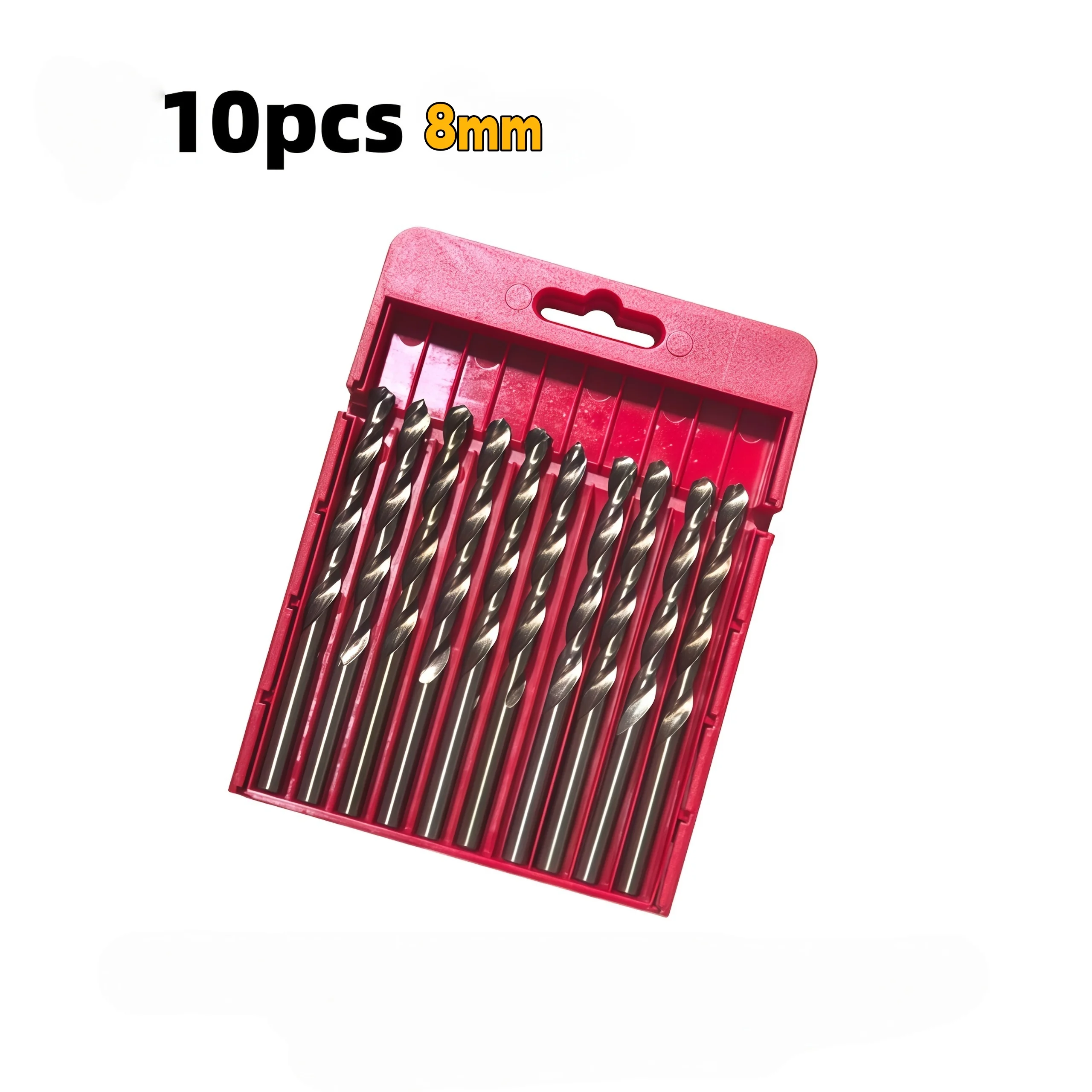 10Pcs 8mm M35 Cobalt Drill Bit Set, HSS Twist Bits with Storage Case for Stainless Steel, Alloy Metal & Wood Drilling
10Pcs 8mm M35 Cobalt Drill Bit Set, HSS Twist Bits with Storage Case for Stainless Steel, Alloy Metal & Wood Drilling