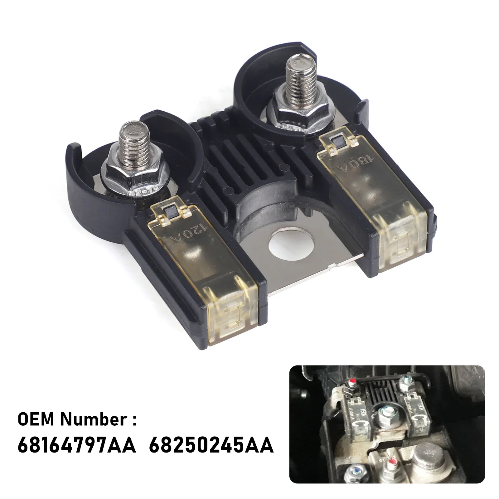 Предохранитель аккумулятора CNSPEED, 180 А, 120 А, BFT с гайками для Dodge Ram 1500 2500 3500 2013-2019 68164797 АА 68250245 АА 956-356
Предохранитель аккумулятора CNSPEED, 180 А, 120 А, BFT с гайками для Dodge Ram 1500 2500 3500 2013-2019 68164797 АА 68250245 АА 956-356