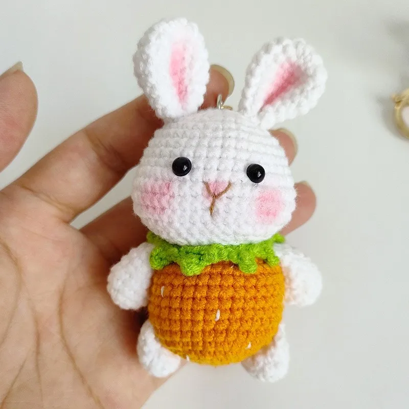 Cute Fruit Series Rabbit Doll Crochet Keyring Cartoon Carrot Rabbit Keychains Handmaking Animal Doll Knitting Keyrings Wholesale
Cute Fruit Series Rabbit Doll Crochet Keyring Cartoon Carrot Rabbit Keychains Handmaking Animal Doll Knitting Keyrings Wholesale