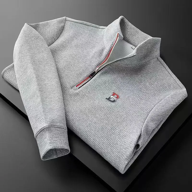 Light Luxury Autumn Winter New Warm Waffle Stand Collar Half Zip Hoodie Men's Long Sleeved Loose Fit Outerwear B Letter
Light Luxury Autumn Winter New Warm Waffle Stand Collar Half Zip Hoodie Men's Long Sleeved Loose Fit Outerwear B Letter