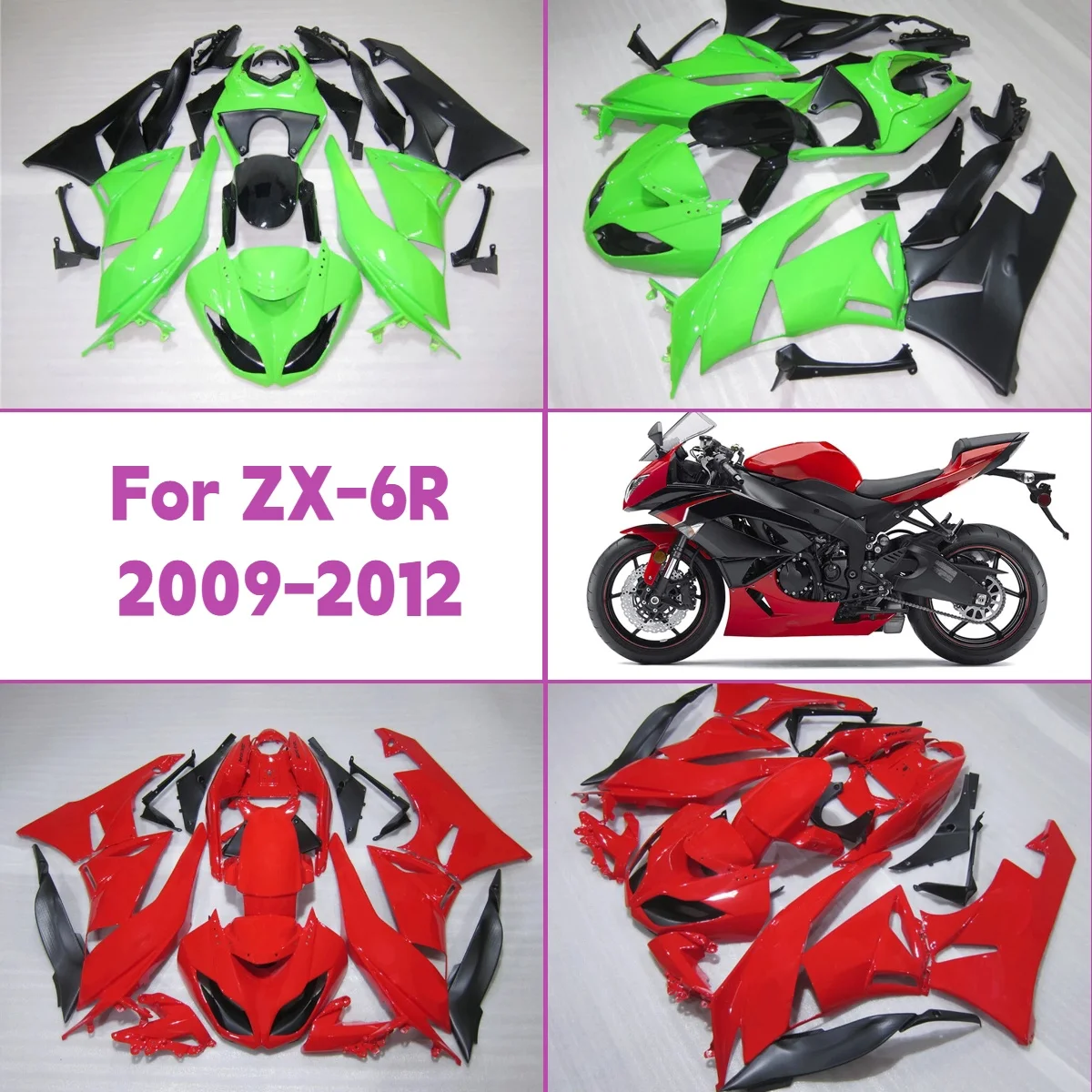 For 2009-2012 Kawasaki ZX 6R Fairings Kit Plastic Injection Molded Custom 09-12 ZX6R Replacement Fairing Set
For 2009-2012 Kawasaki ZX 6R Fairings Kit Plastic Injection Molded Custom 09-12 ZX6R Replacement Fairing Set