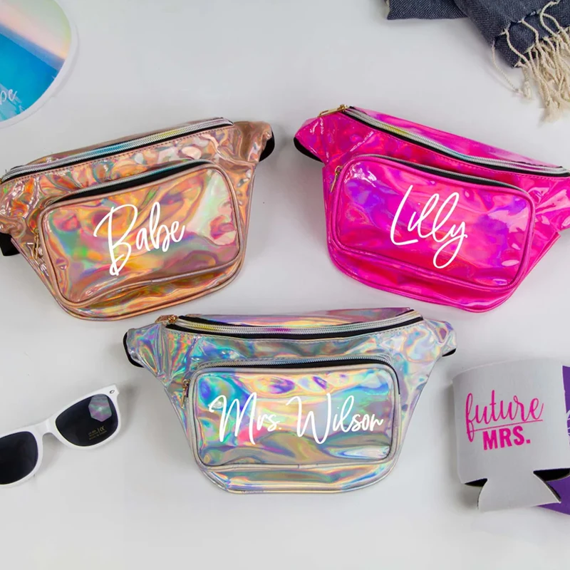 Personalized Laser Colorful Waist Bag Wedding Shiny Fanny Pack Bachelorette Party Festival Travel Decoration Supplies Bride Gift
Personalized Laser Colorful Waist Bag Wedding Shiny Fanny Pack Bachelorette Party Festival Travel Decoration Supplies Bride Gift
