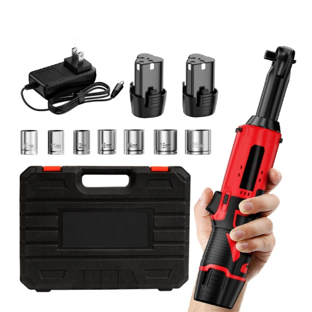 Portable Cordless Electric Ratchet Wrench Kit, 45NM Torque, 3/8'' Right Angle, Dual Batteries, Ideal for Auto Repair & Gifting
Portable Cordless Electric Ratchet Wrench Kit, 45NM Torque, 3/8'' Right Angle, Dual Batteries, Ideal for Auto Repair & Gifting