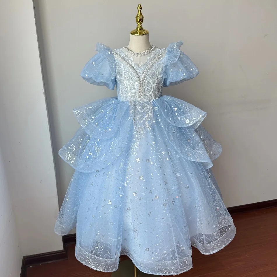 Toddler Girls Sparkly Tulle Long Dress Ruffle Puff Short Sleeve Rhinestone Embroidery Multi Tier Sequin Mesh Princess Party Gown
Toddler Girls Sparkly Tulle Long Dress Ruffle Puff Short Sleeve Rhinestone Embroidery Multi Tier Sequin Mesh Princess Party Gown
