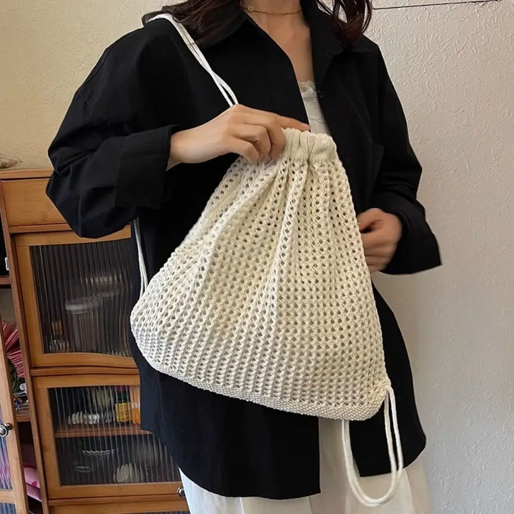 Solid Color Knitting Shoulder Bag Large Capacity Lazy Style Bohemian Crochet Backpack Versatile Hollow Out
Solid Color Knitting Shoulder Bag Large Capacity Lazy Style Bohemian Crochet Backpack Versatile Hollow Out