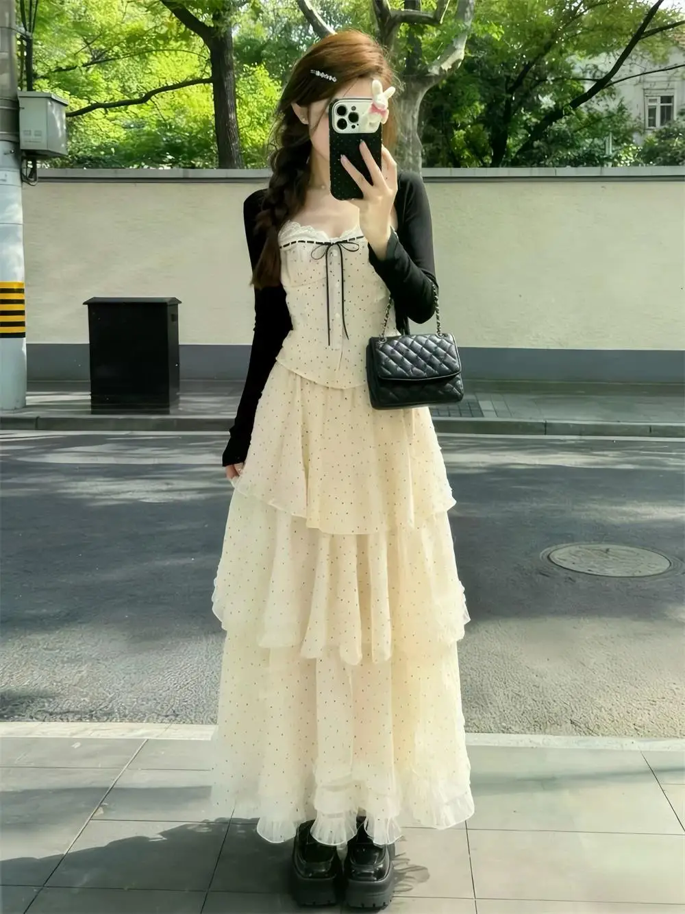 Elegant Summer New Style Women's Long Sleeve Open Cardigan Beach Vacation Half Skirt Set Gentle Wave Dot Strap Loose Fit Fren...
Elegant Summer New Style Women's Long Sleeve Open Cardigan Beach Vacation Half Skirt Set Gentle Wave Dot Strap Loose Fit Fren...