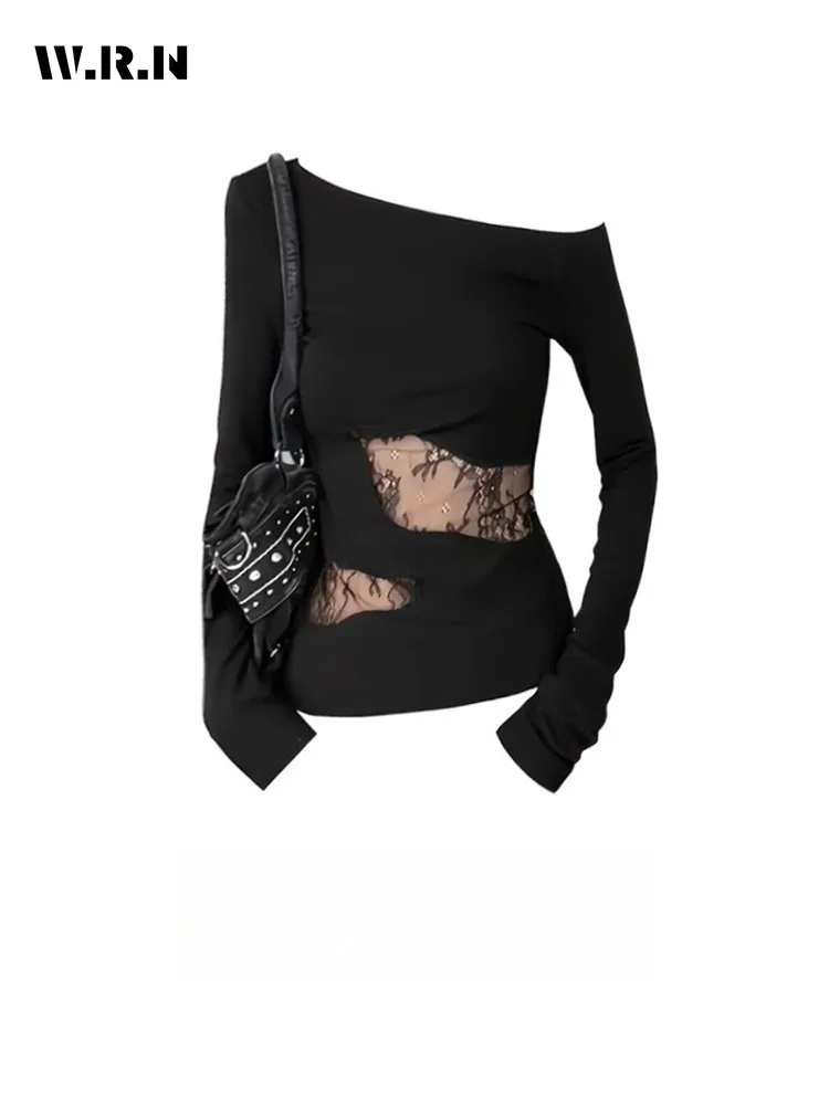 2025 Winter Sexy Casual Patchwork Long Sleeve Skew Collar T-Shirts Women's Club Black Sheath Coquette Fashion Hotsweet Tees Tops
2025 Winter Sexy Casual Patchwork Long Sleeve Skew Collar T-Shirts Women's Club Black Sheath Coquette Fashion Hotsweet Tees Tops